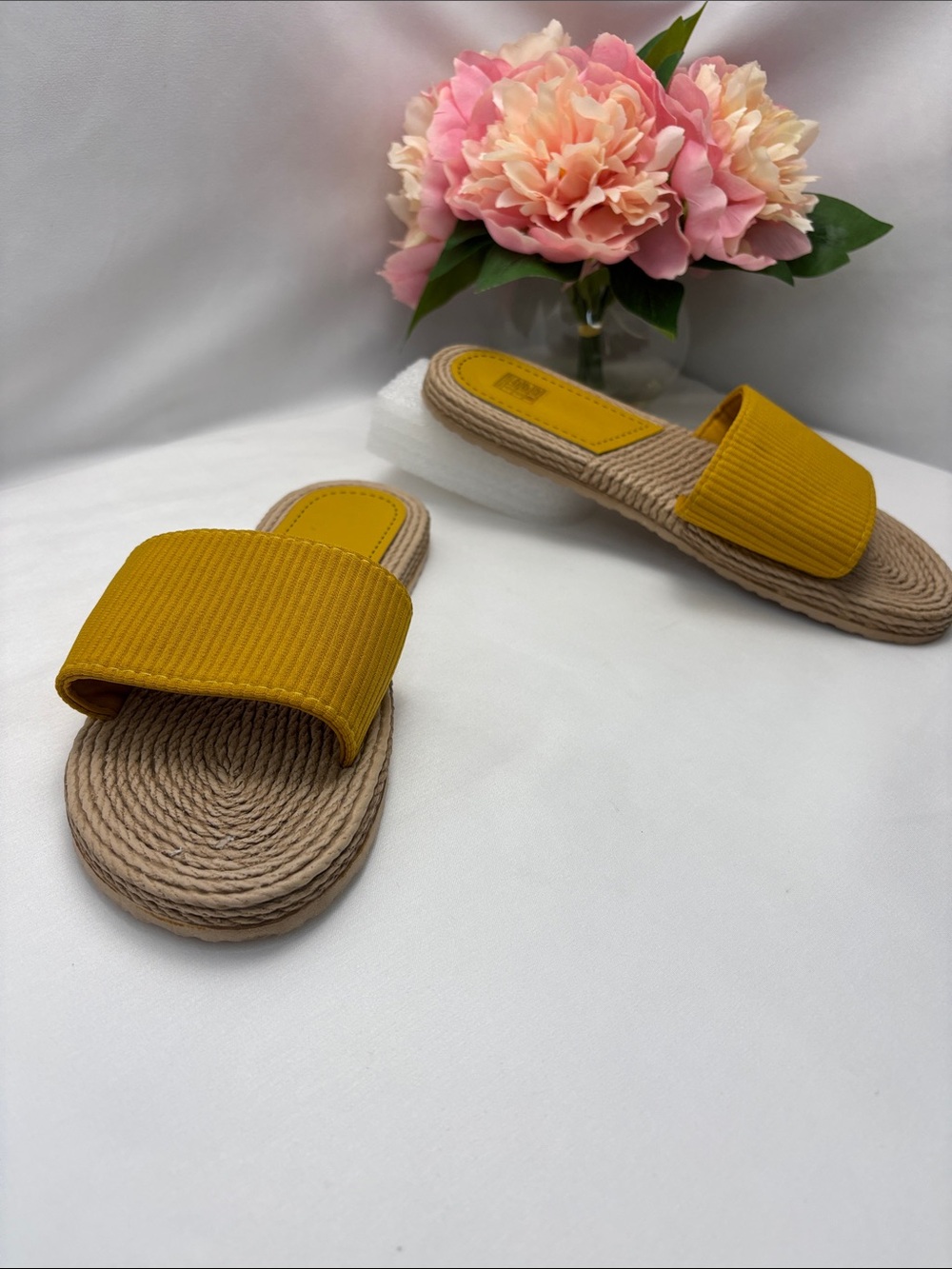 Fashion Women’s 7 Mustard Yellow Slide Sandals - Casual Summer Slip-Ons